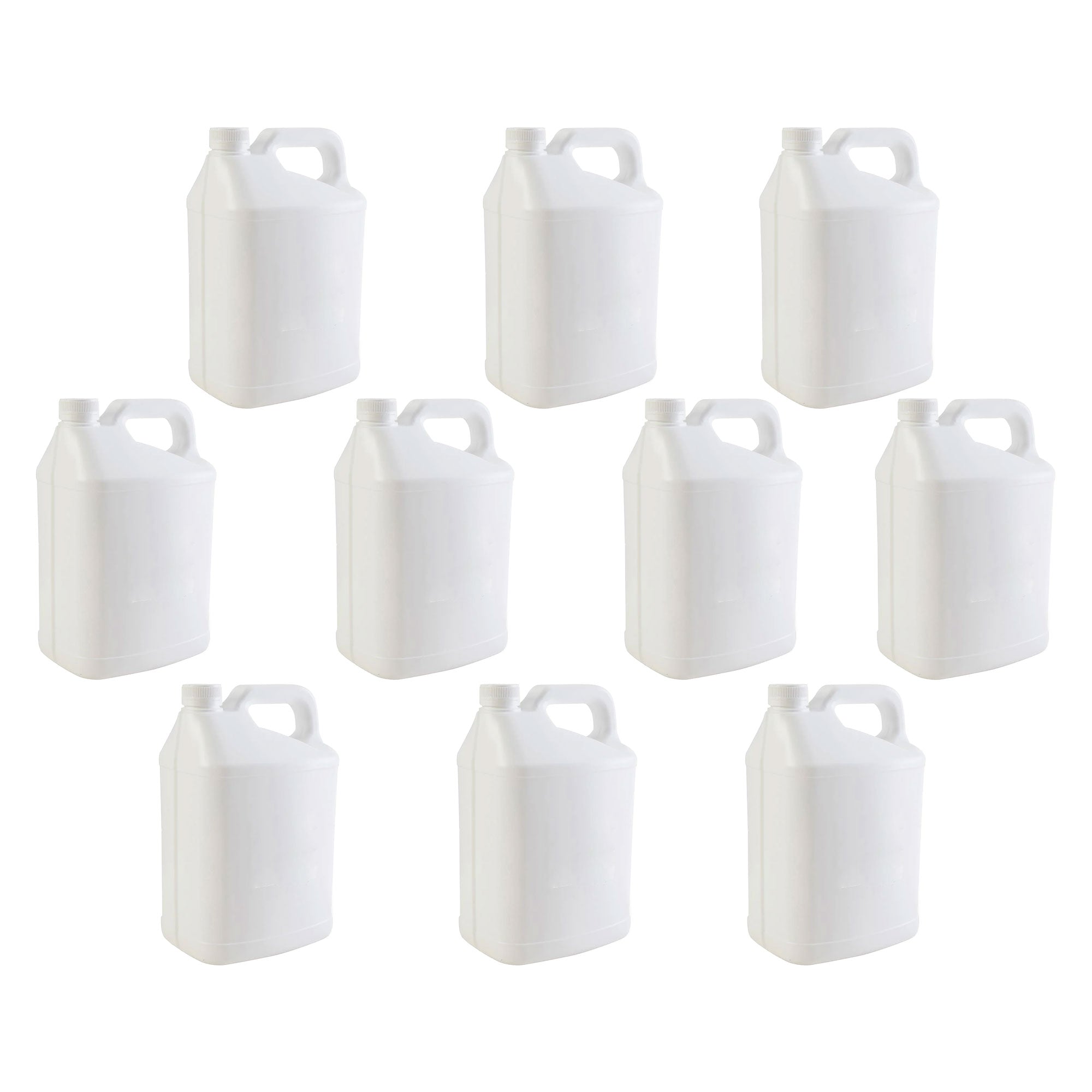 10x 5L White HDPE Plastic Bottles + Tamper Tel Caps - Dangerous Goods Jerry Can-0