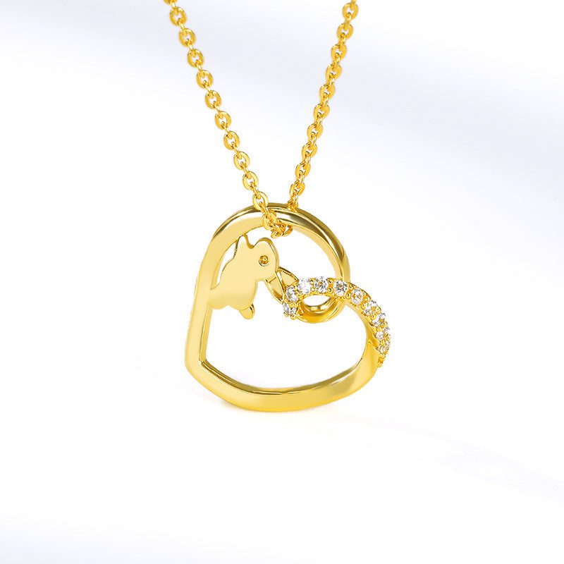 Hot Sale Rabbit Pendant Necklace Factory Direct Sales Heart Pendant
