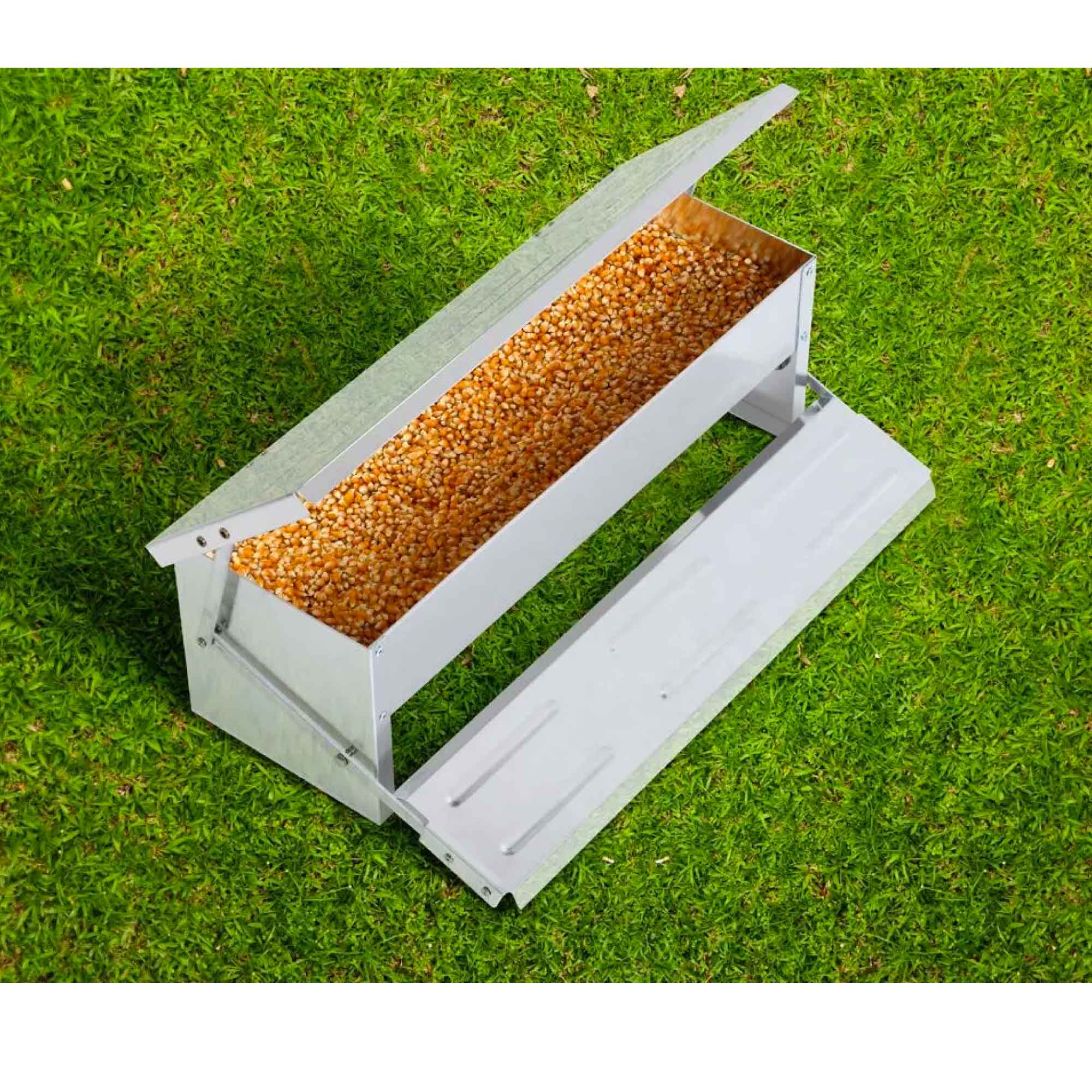 11L Automatic Chook Chicken Feeder Poultry Auto Treadle Aluminium Metal Feeders-1