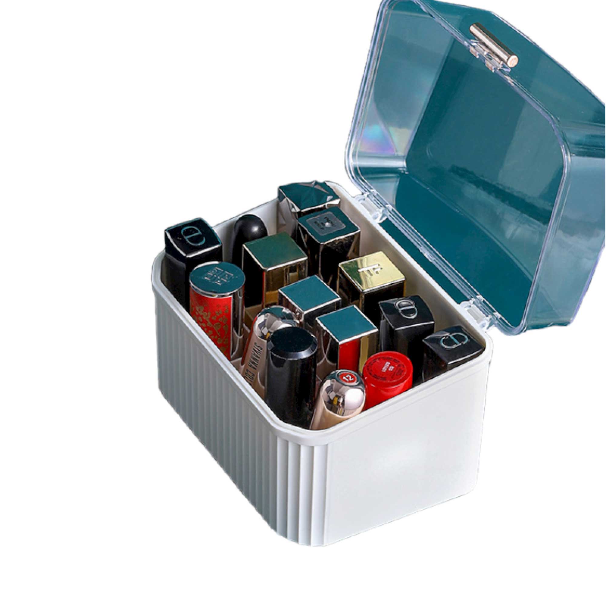 12 Slot Lipstick Desktop Box - Makeup Storage Container Cosmetic Case-1