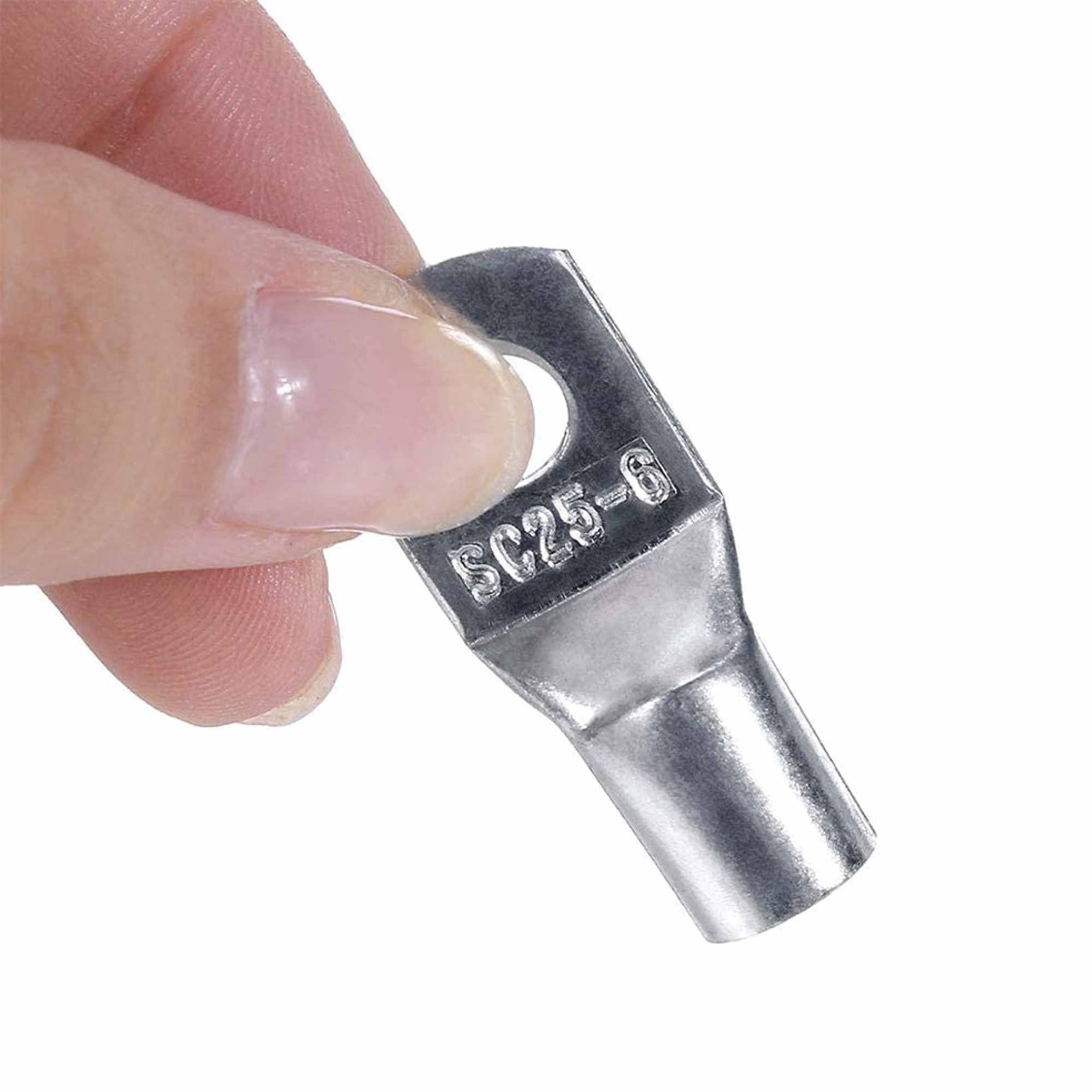 120 Pcs Copper Cable Lugs Electrical Battery Ring Terminal Connectors SC6-SC50-2