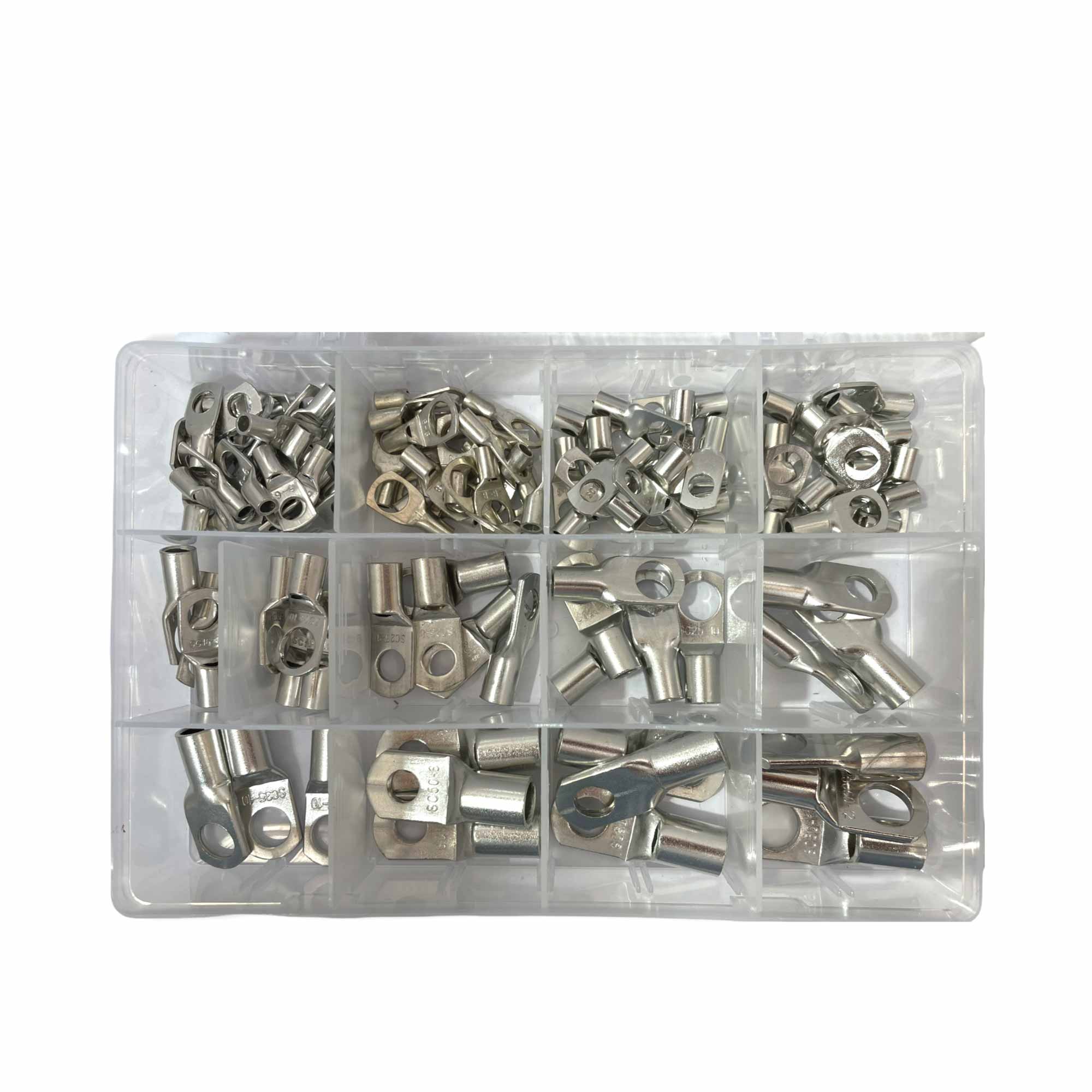 120 Pcs Copper Cable Lugs Electrical Battery Ring Terminal Connectors SC6-SC50-5