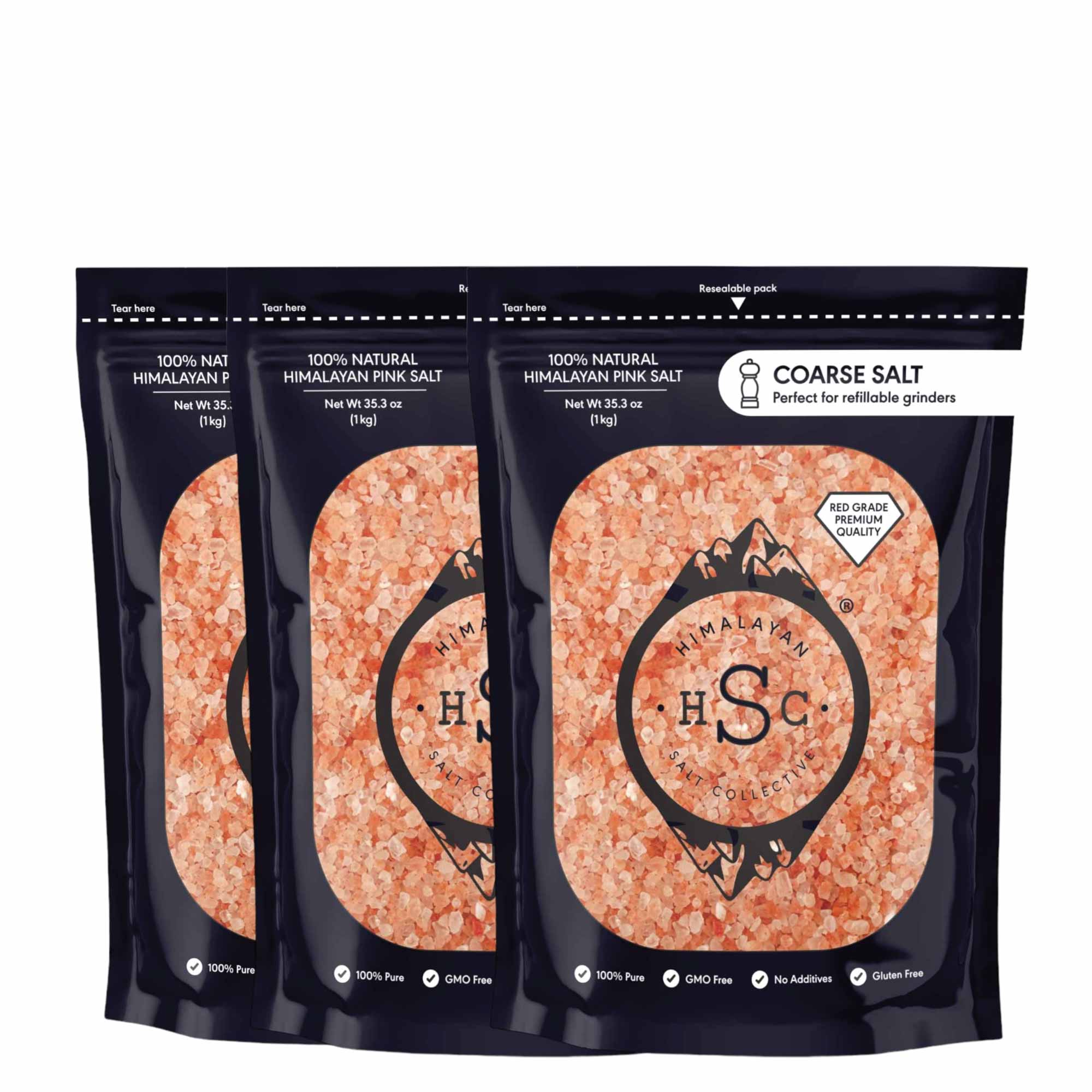 12x 1Kg Coarse Himalayan Pink Rock Salt - Bath Cooking Grinder Crystals Bulk-0