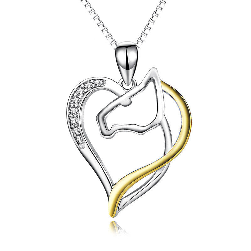 Heart-shaped cutout diamond necklace