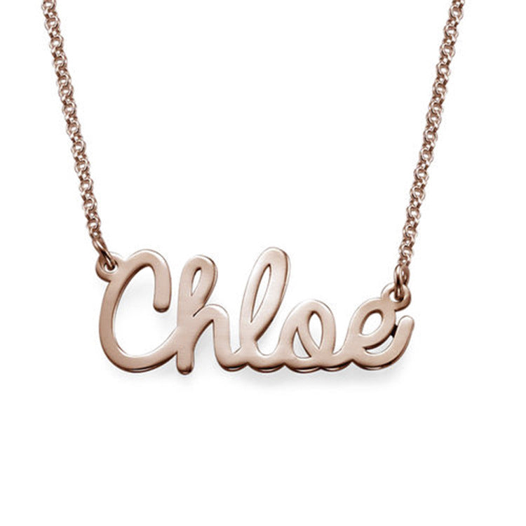 Sterling Silver Private Custom Necklace Letter Name Girl