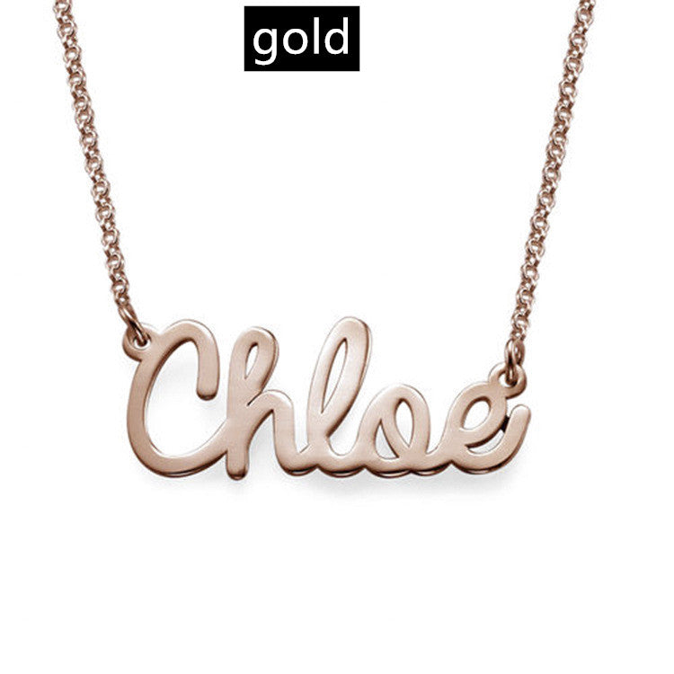 Sterling Silver Private Custom Necklace Letter Name Girl