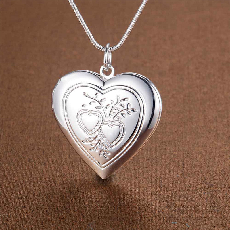 Silver Plated Jewelry Wholesale Pendants Peach Heart Necklace Jewelry Necklace Accessories