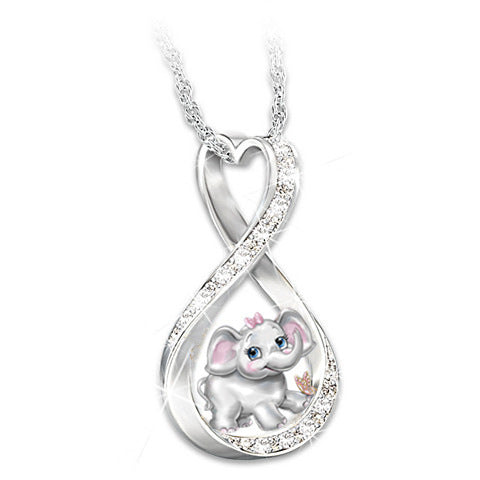 Hot Sale New Style Electroplating Two-Color Heart-Shaped Ladies Fashion Animal Pendant