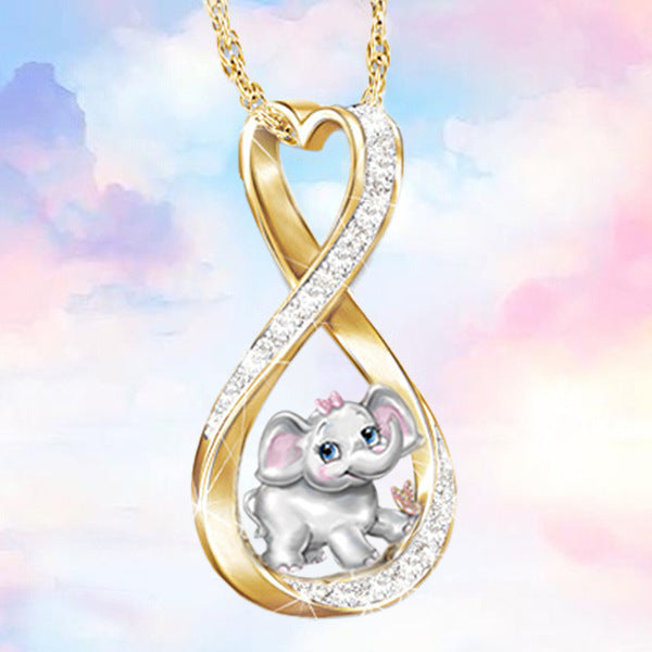 Hot Sale New Style Electroplating Two-Color Heart-Shaped Ladies Fashion Animal Pendant