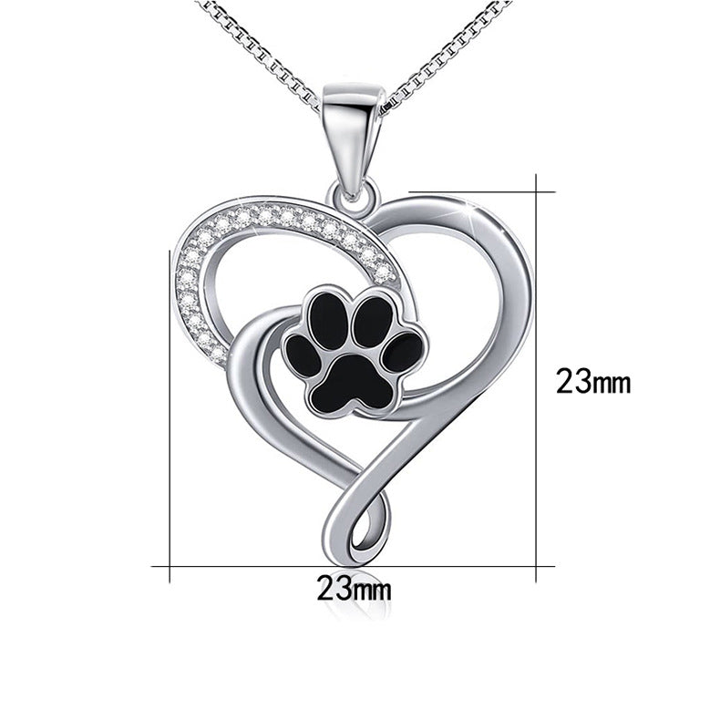 Cat Claw Epoxy Love Heart Pendant Cute Dog Claw Pendant