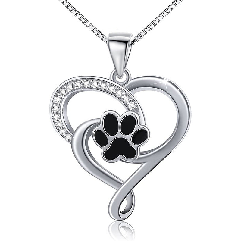 Cat Claw Epoxy Love Heart Pendant Cute Dog Claw Pendant