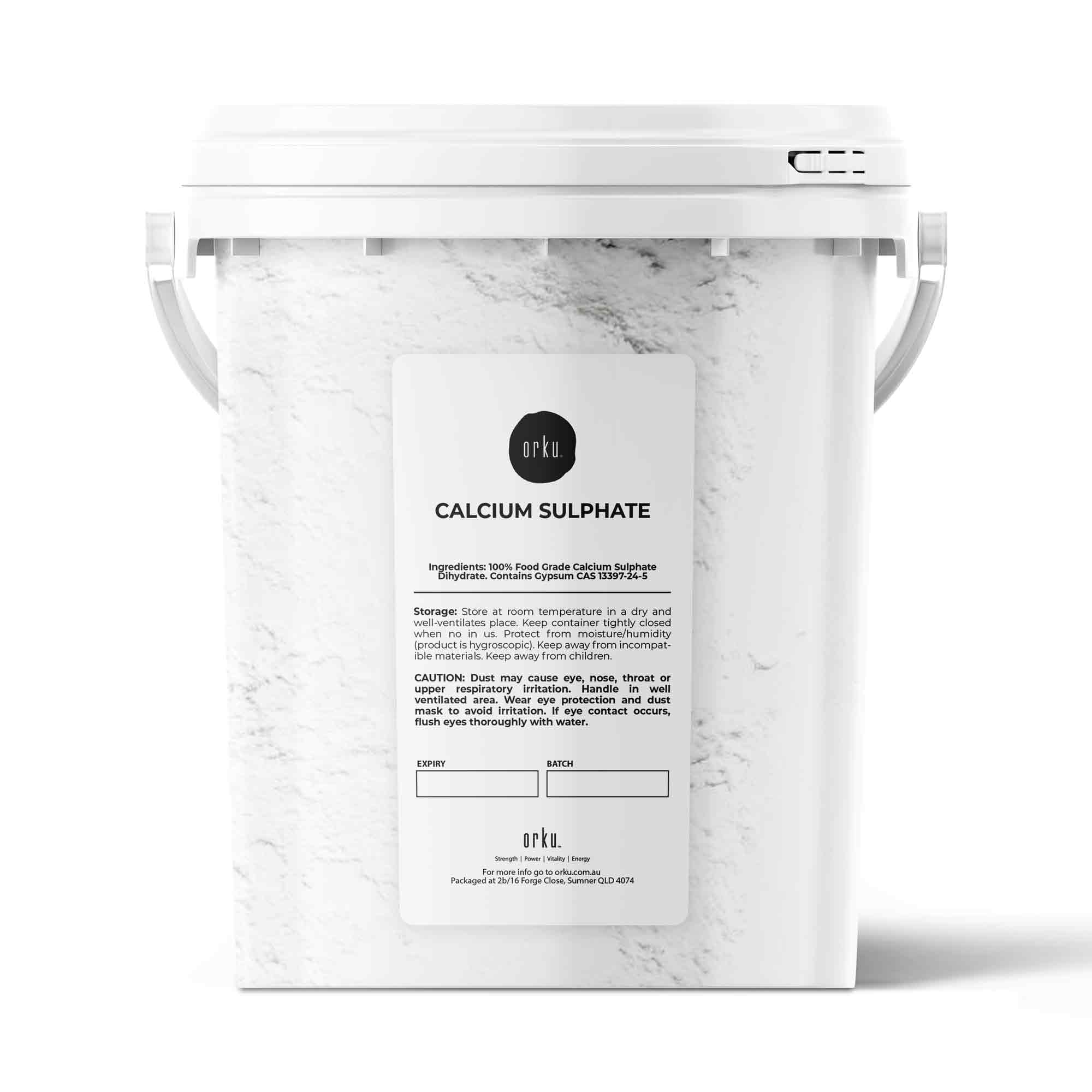 1Kg Calcium Sulphate Gypsum Powder Bucket-  Food Grade Hydrous Sulfate-0