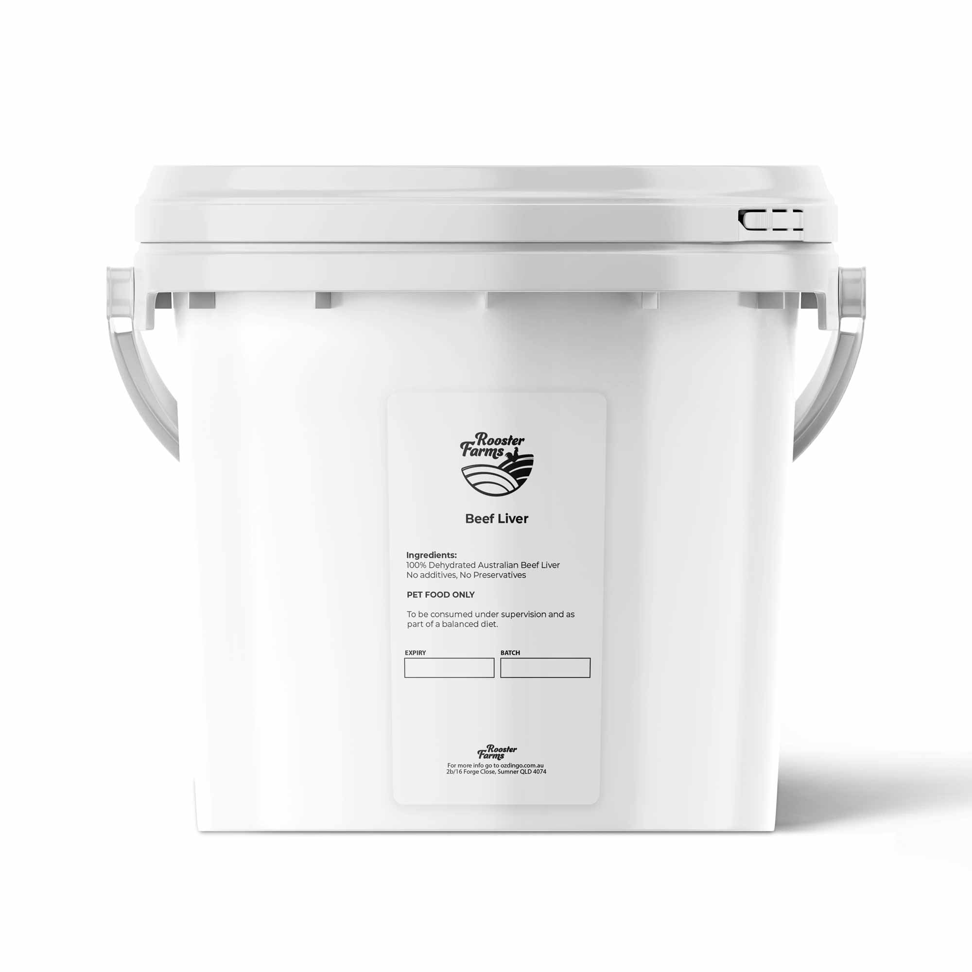 1Kg Dog Treat Beef Liver Pieces Bucket - Dehydrated Australian Healthy Puppy Chew-0