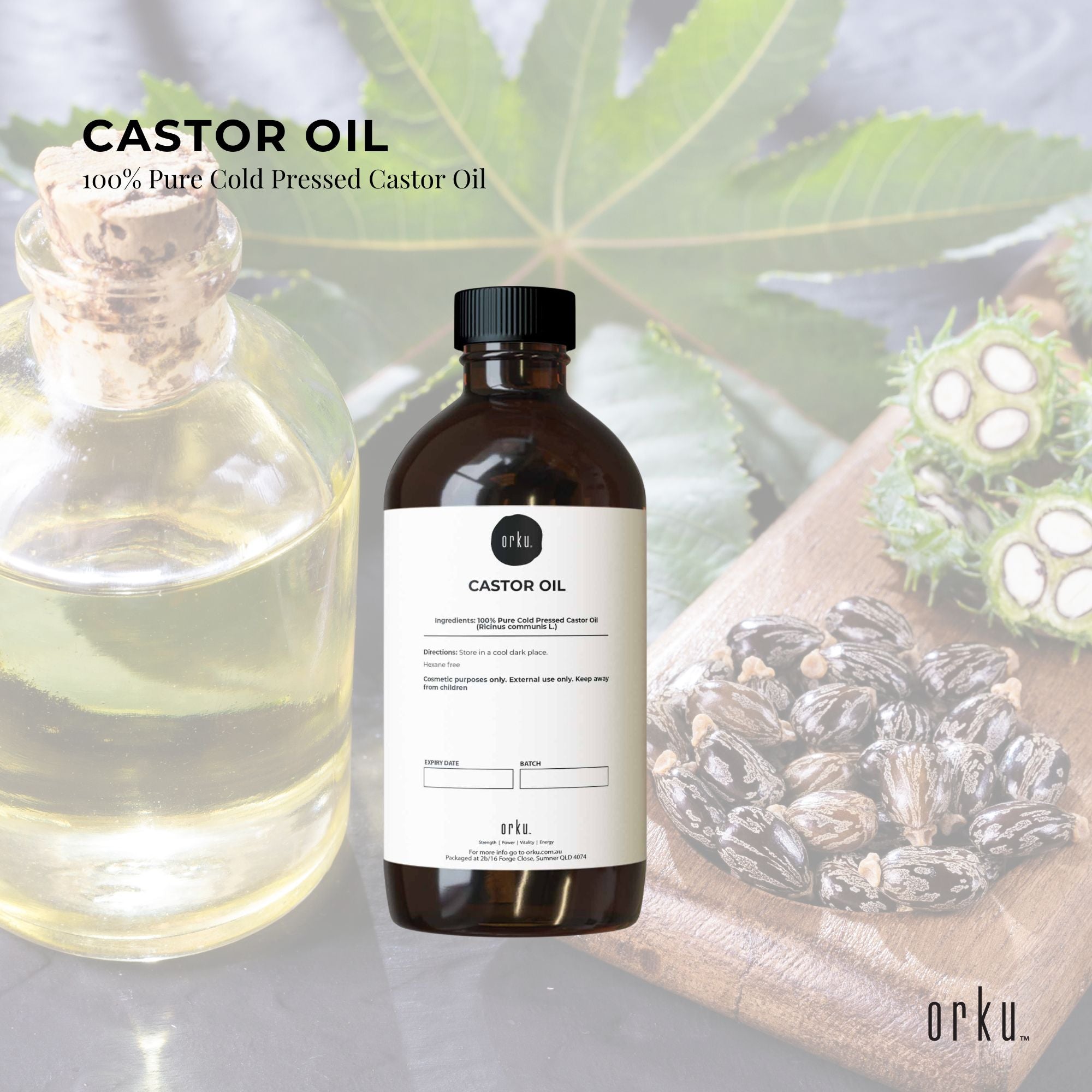 1L Castor Oil - Hexane Free Cold Virgin Pressed Skin Hair Care-1