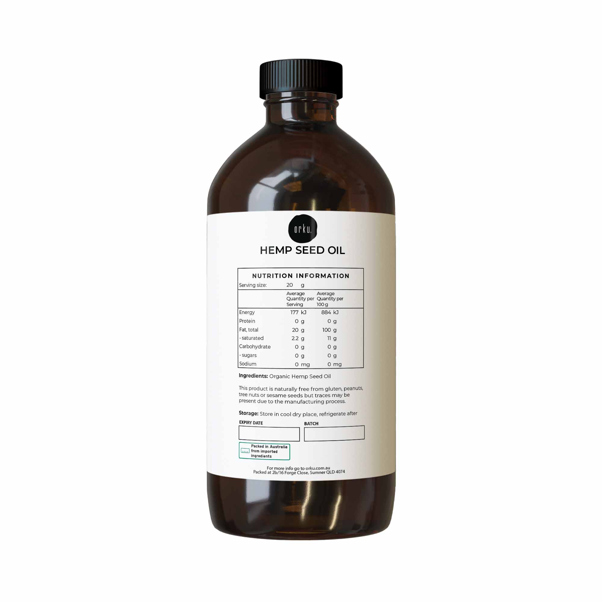1L Organic Hemp Seed Oil - Cold Pressed Food Grade Healthy Oils Foods-0