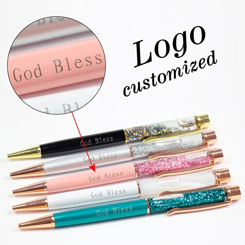 Custom Engraved Gold Foil Metal Ballpoint Pen with Laser Customization Options