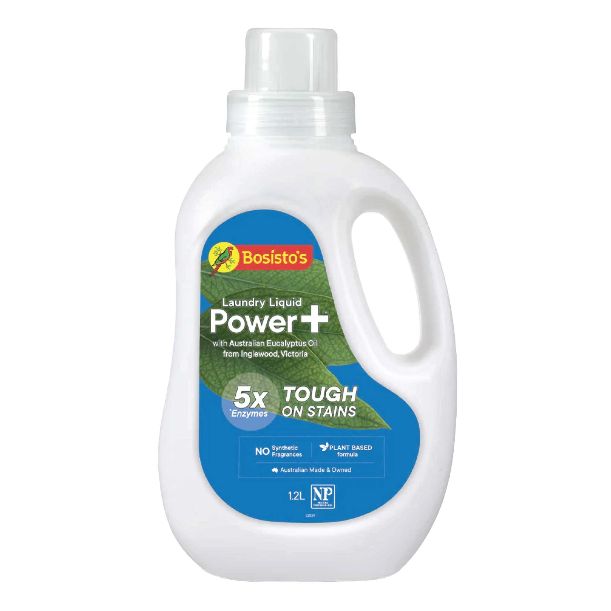 1.2L Power Plus Laundry Liquid Bosistos Eucalyptus Plant Based Washing Detergent-0