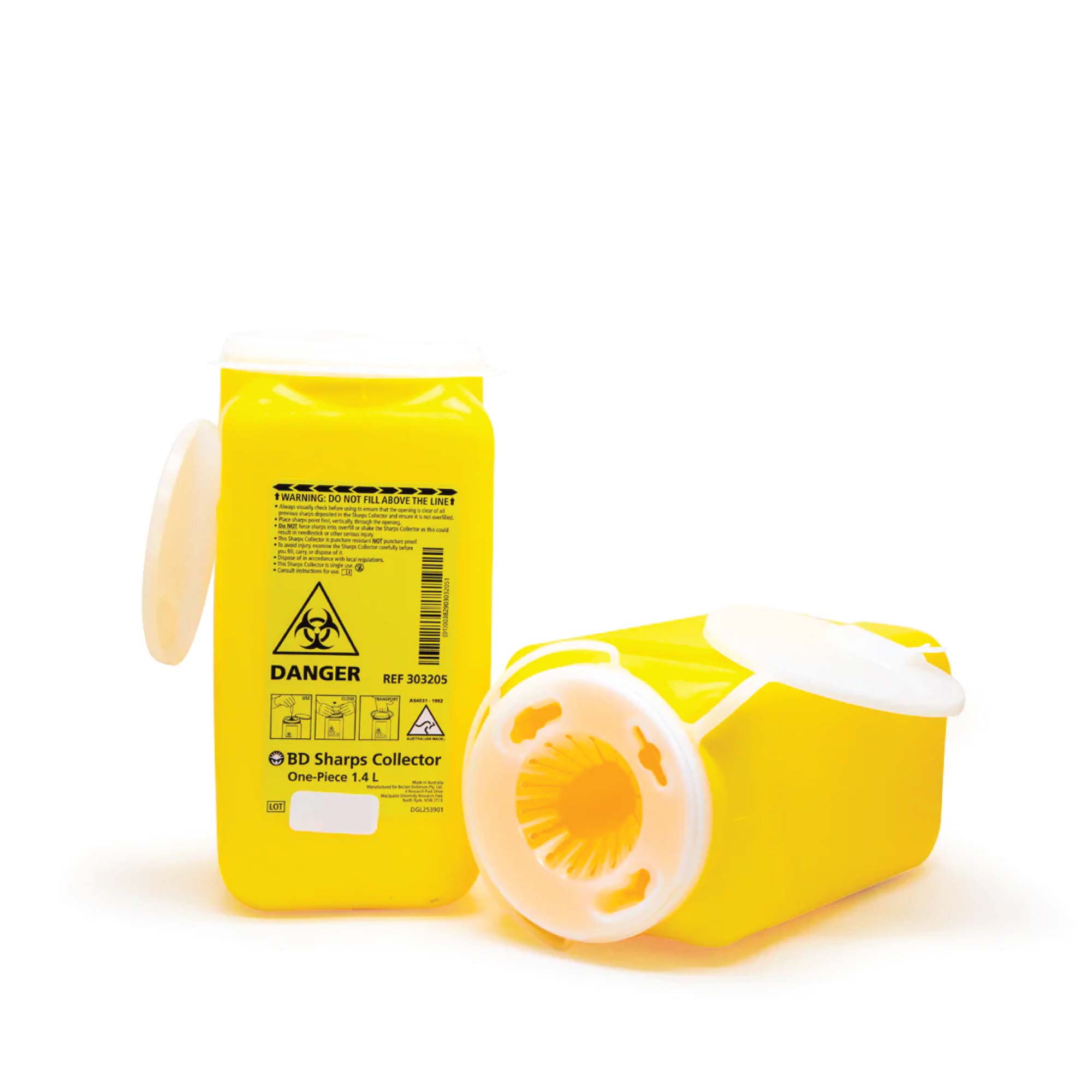 1.4L Sharps Container Needle Biohazard Bin Disposal - Medical Waste Collector-1