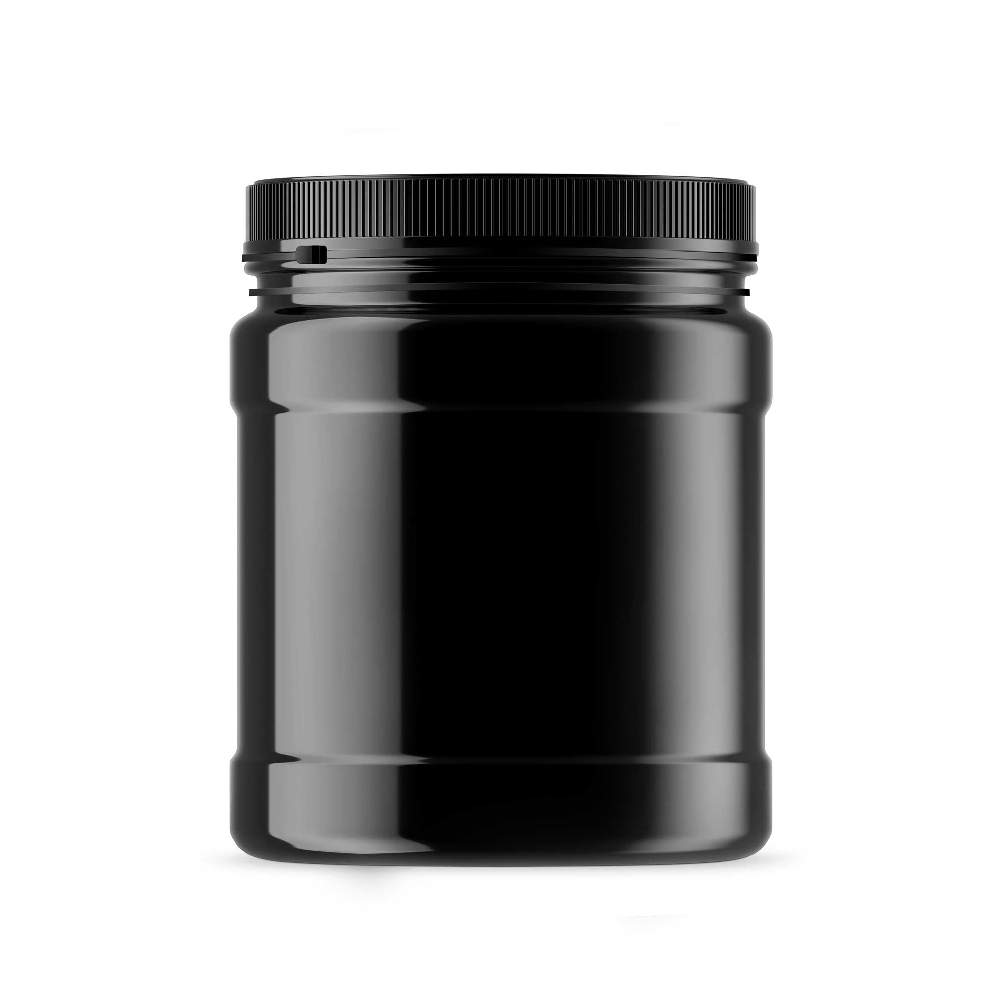 1.5L Wide Mouth Plastic Jars and Lids Black - Empty Protein and Powder Tubs-0