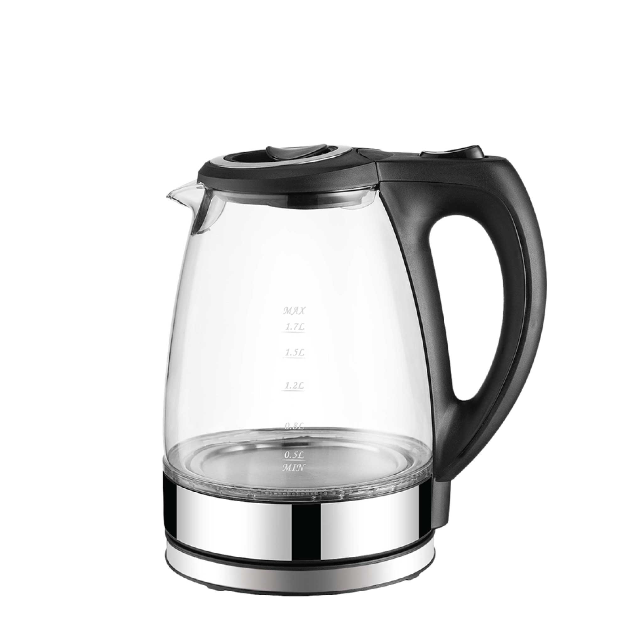 1.7L Electric Glass Kettle LED Blue Light 360 Automatic Cordless Water Boiling Jug-4