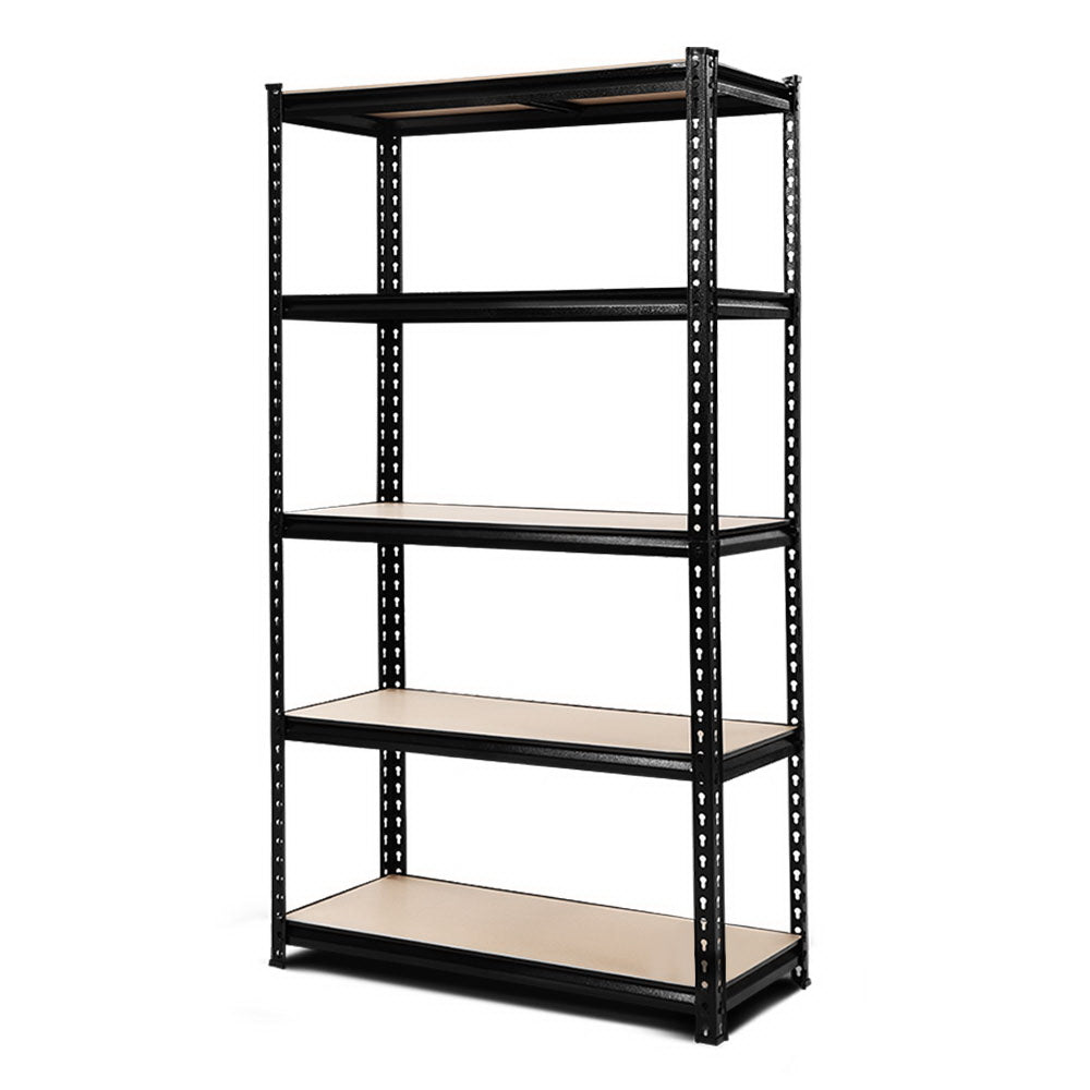 1.8M 5-Shelves Steel Warehouse Shelving Racking Garage Storage Rack Black-0