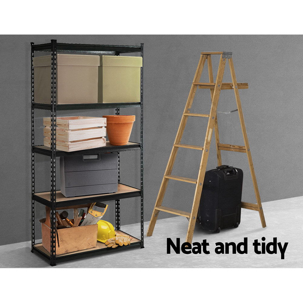 1.8M 5-Shelves Steel Warehouse Shelving Racking Garage Storage Rack Grey-2