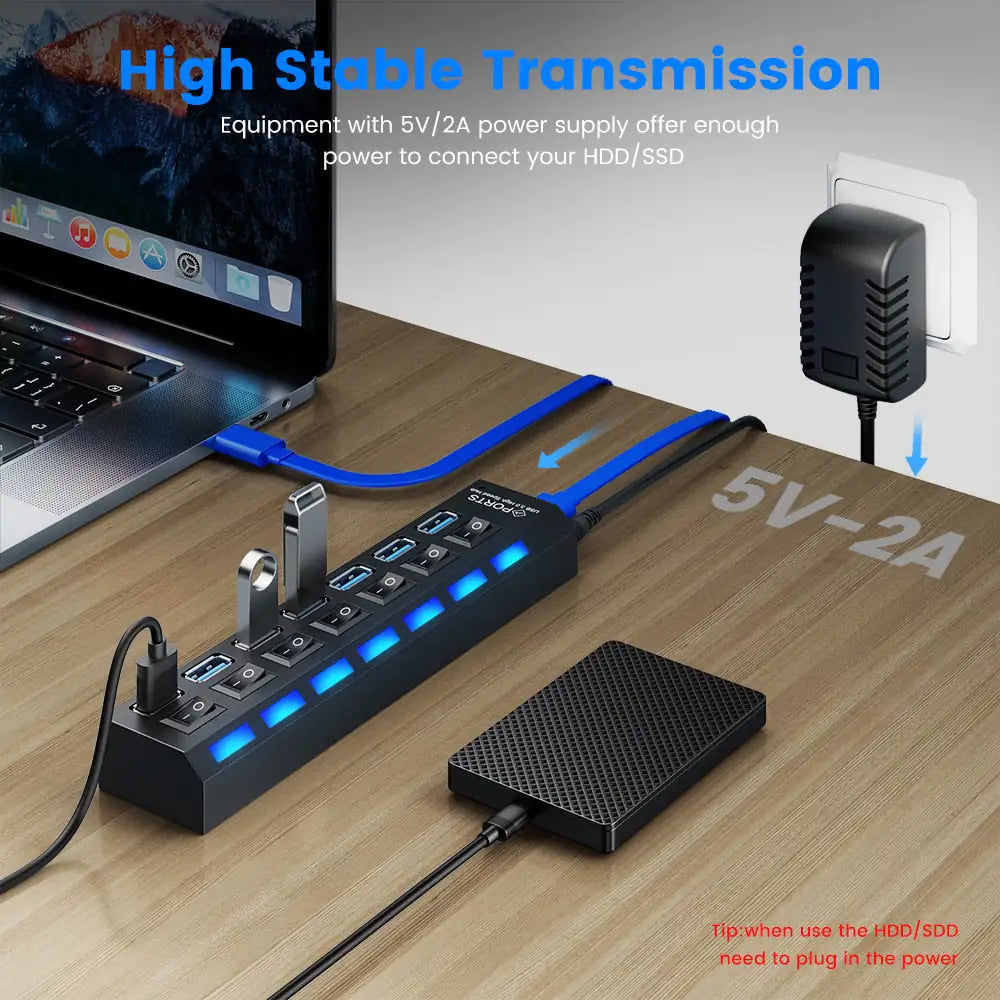 USB 3.0 Hub with 4/7 Extension Port