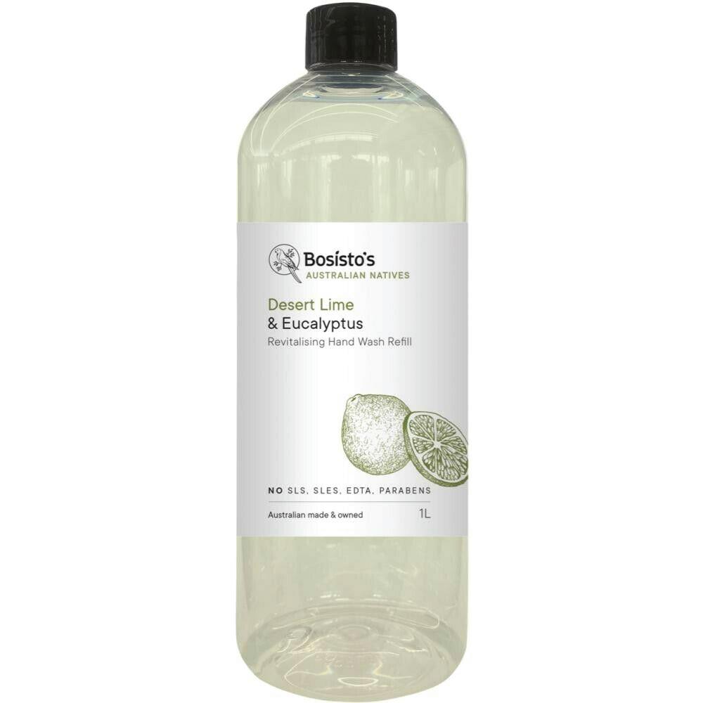 1L Hand Wash Refill Lime Eucalyptus Bosisto's Revitalising Soap Free Liquid Gel-0