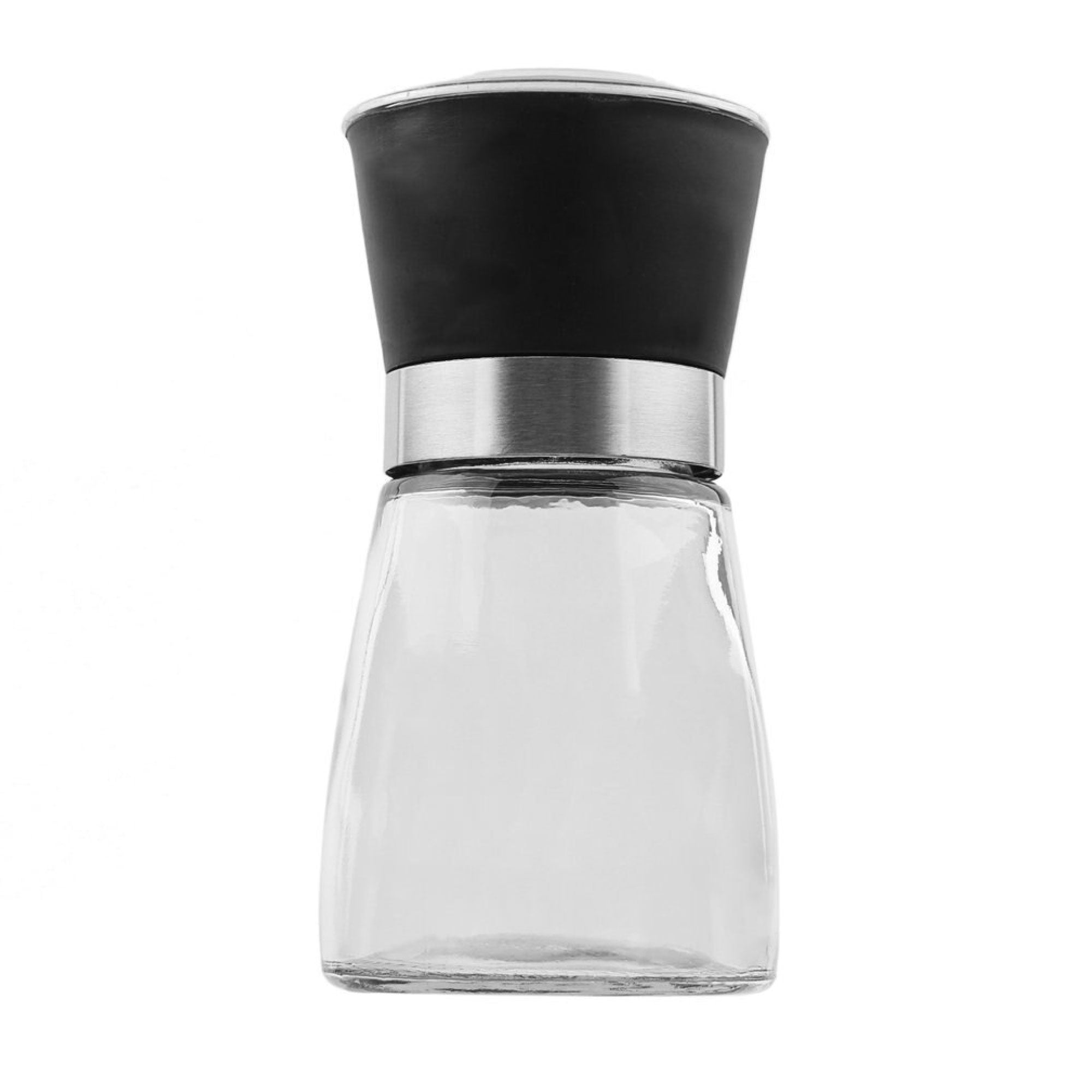 1x 150ml Glass Salt or Pepper Grinder 12cm - Adjustable Ceramic Core Short Mill-0