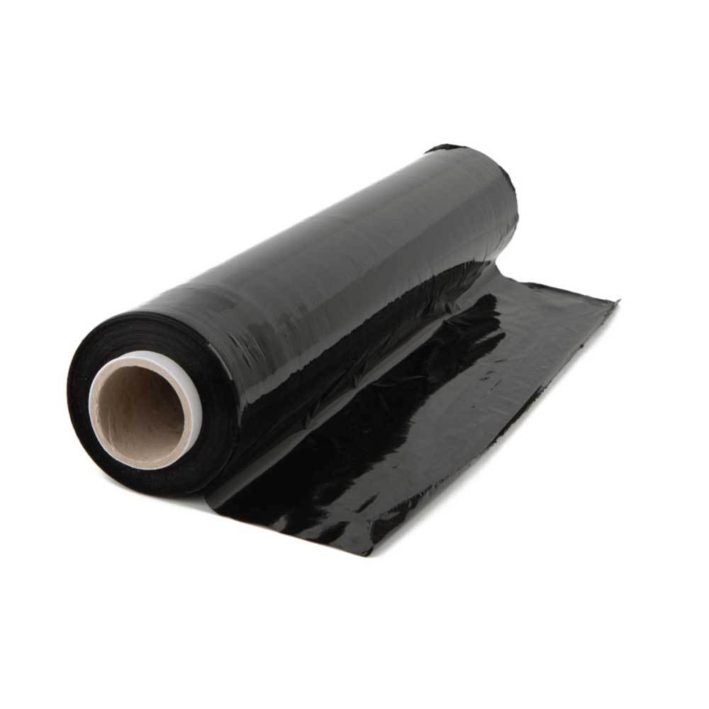 1x Eco Black Pallet Plastic Wrap Rolls 500mmx300m - Shrink Wrapping Stretch Film-0