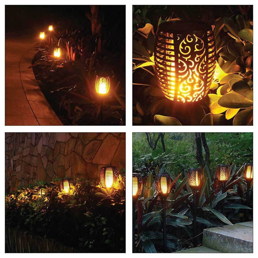 1x Solar Garden LED Torch Outdoor Flame Dancing Flickering Light Tiki Auto Lamp-2