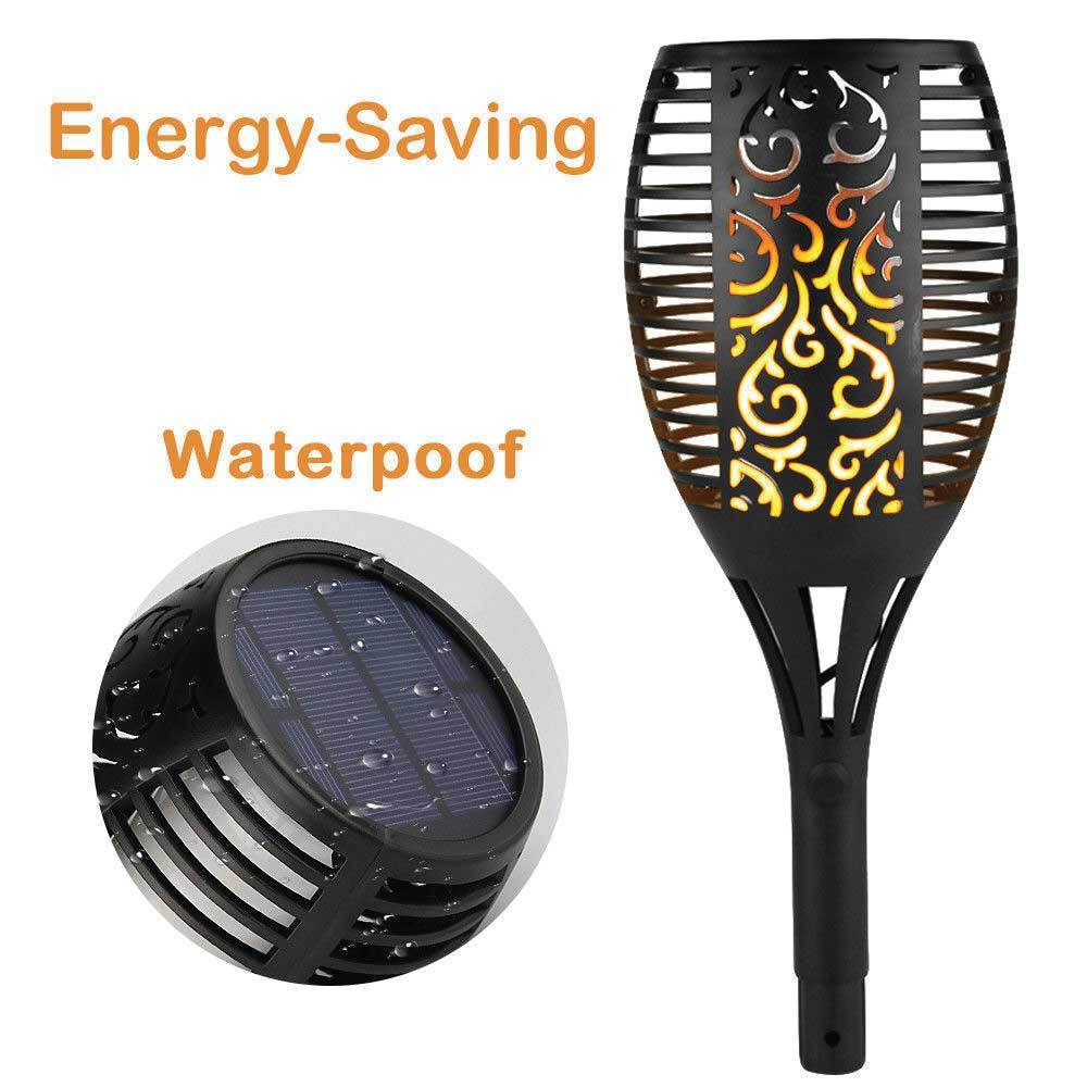 1x Solar Garden LED Torch Outdoor Flame Dancing Flickering Light Tiki Auto Lamp-3