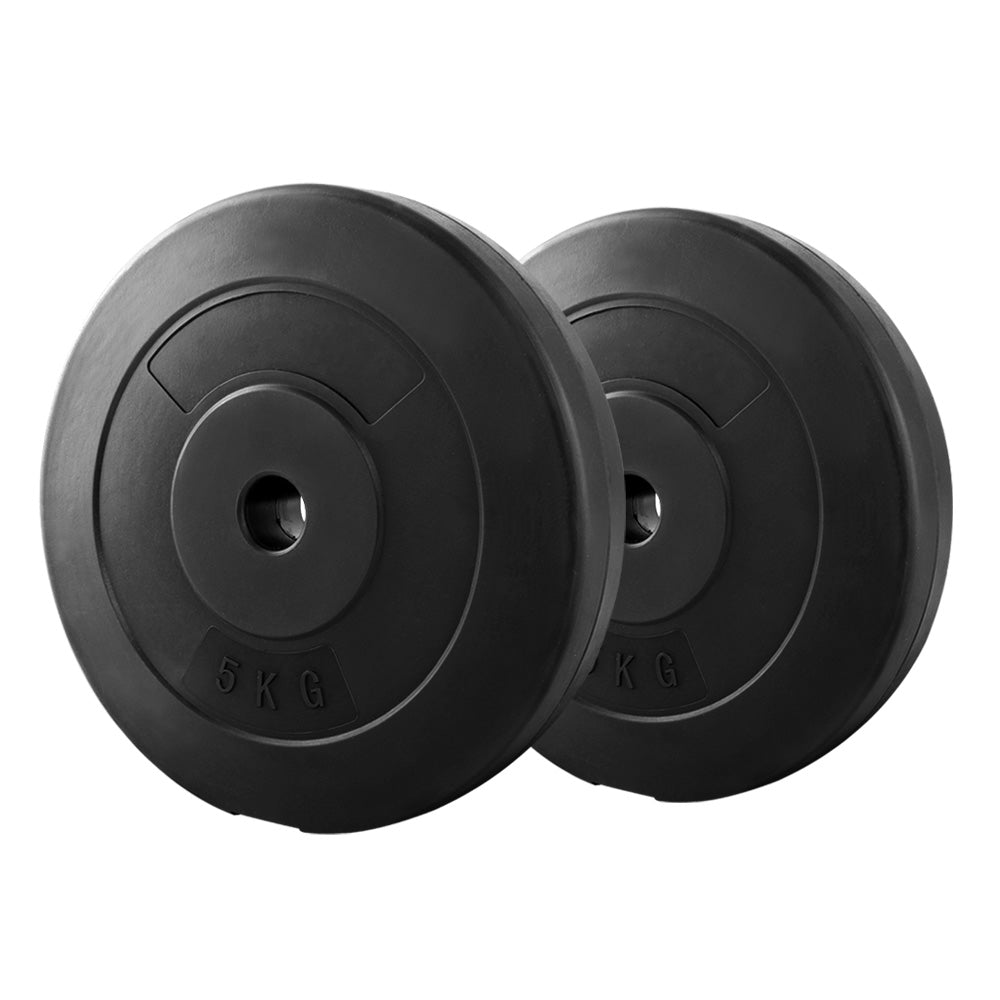 2 x 5KG Barbell Weight Plates Standard Home Gym Press Fitness Exercise Rubber-0