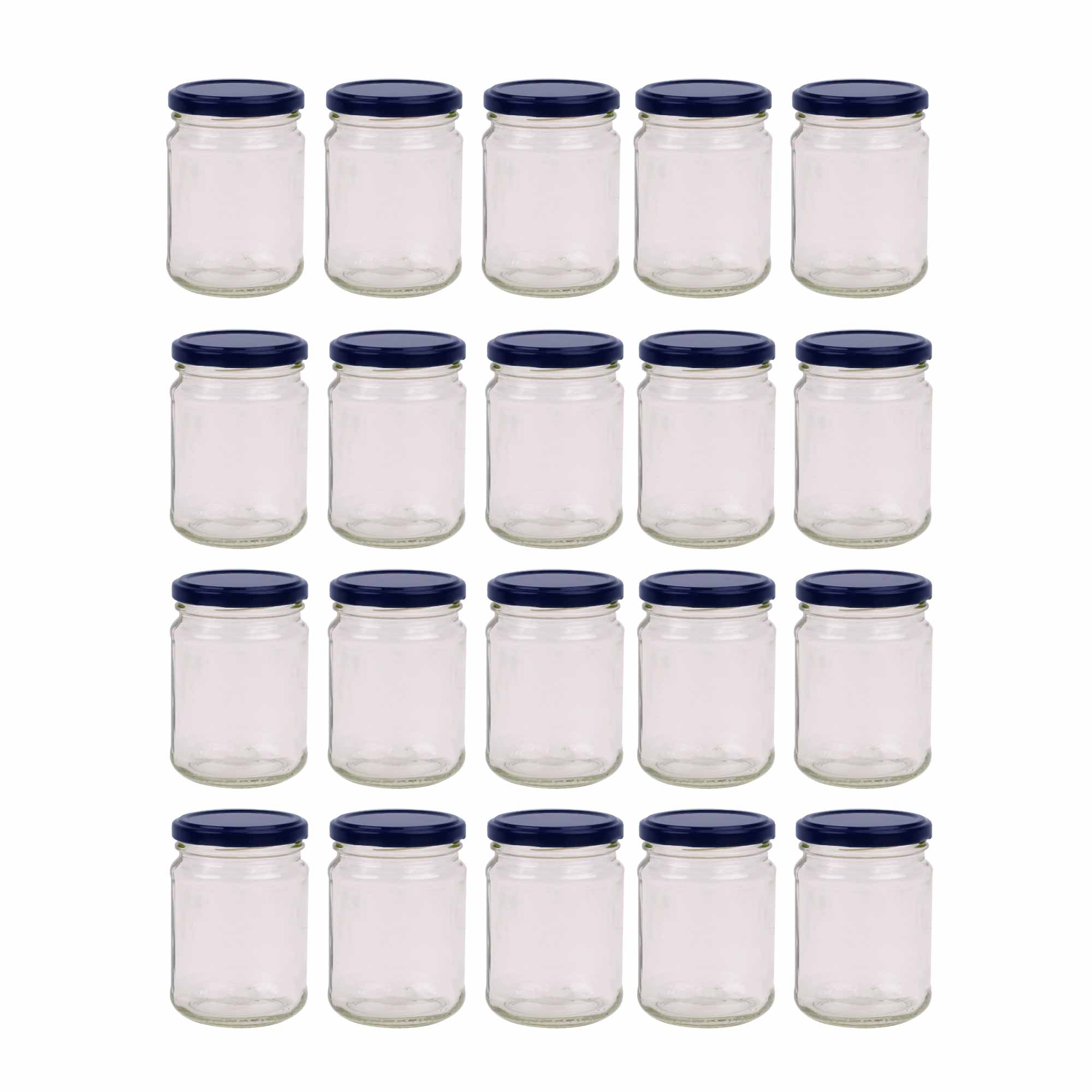 20x 150ml Flint Glass Jars + Twist Finish - Lids Round Food Storage Small Spices-0