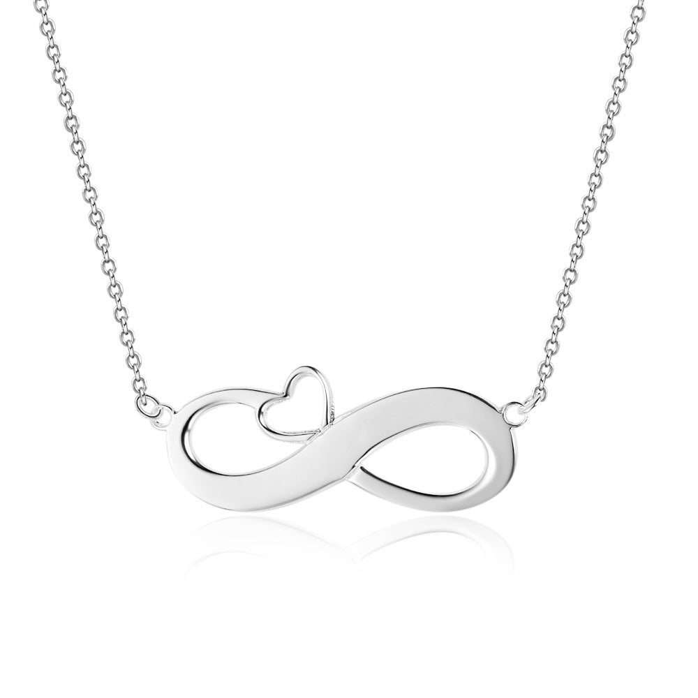 Eight-shaped necklace heart-shaped pendant