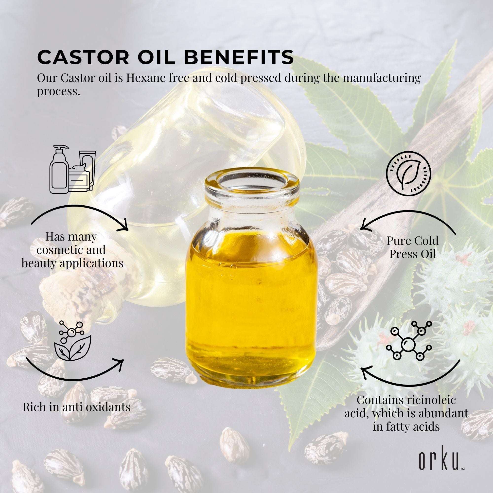25ml Castor Oil with Dropper - Hexane Free Cold Pressed Virgin Skin Hair Care-3
