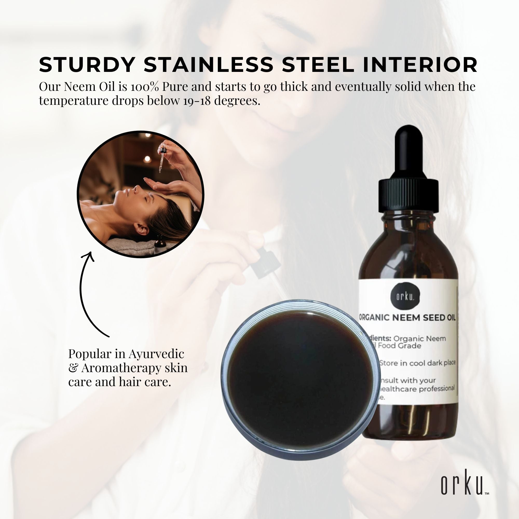 Orku 25ml Organic Neem Seed Oil - Debitterised Cold Pressed Azadirachtin Indica-3
