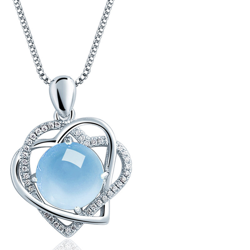 Crystal heart-shaped necklace women