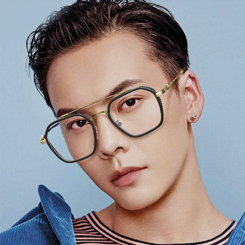 Retro Anti-blue Light Double Beam Optical Glasses