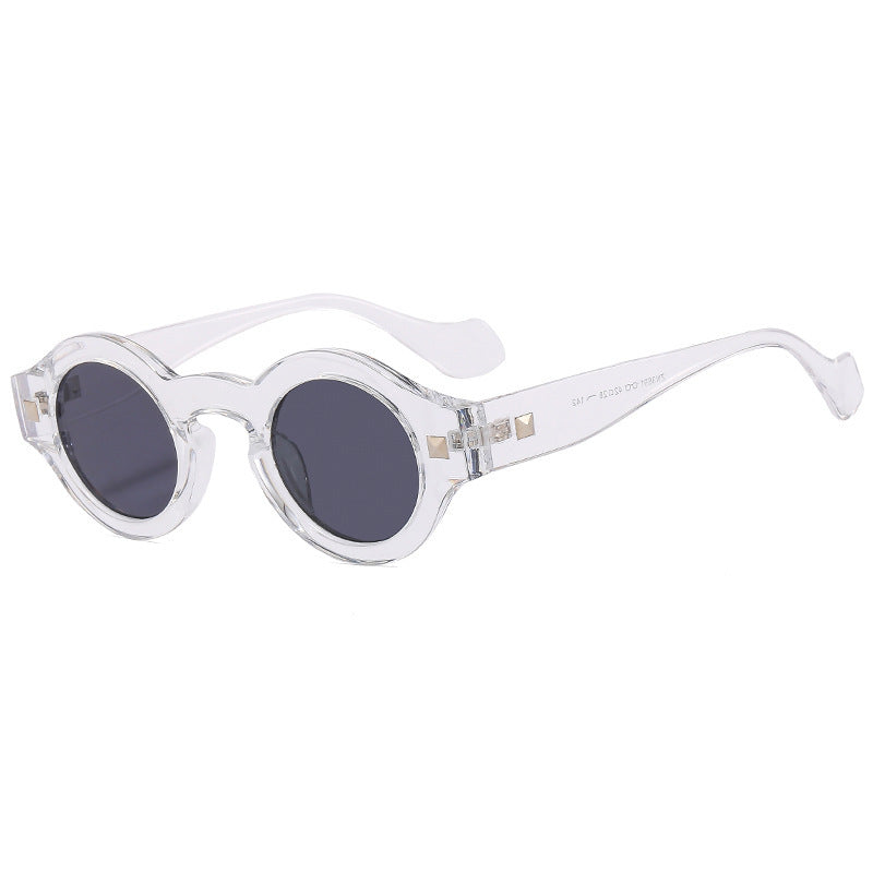 Retro Hawksbill Color Small Round Rim Glasses