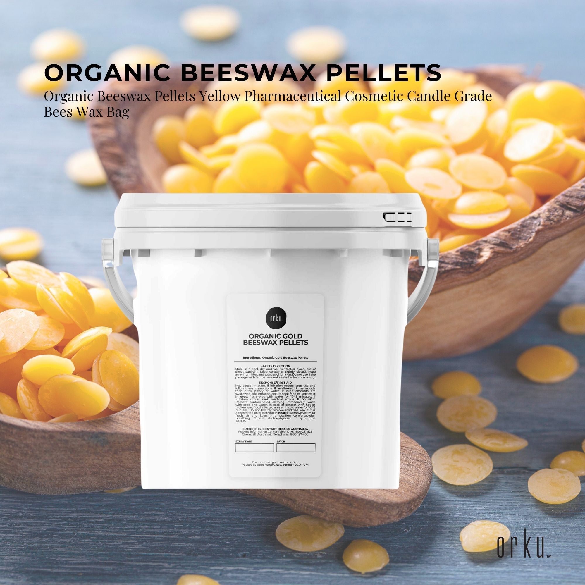 2.5Kg Tub Organic Beeswax Pellets Pharmaceutical Cosmetic Candle Yellow Bees Wax-3