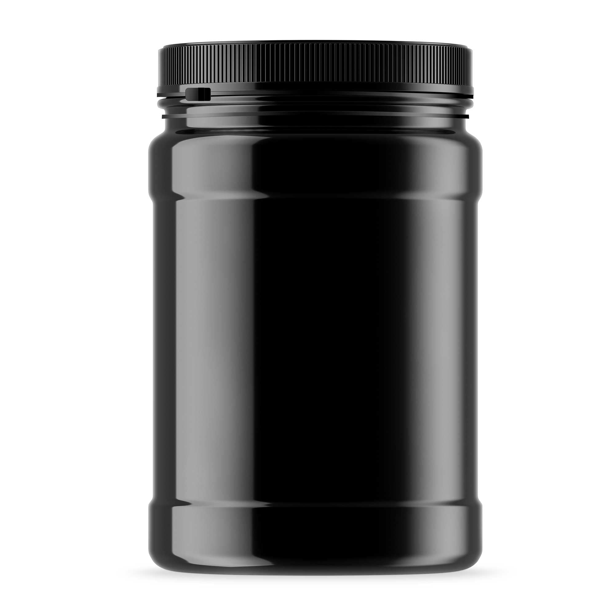 2.5L Wide Mouth Plastic Jars and Lids Black - Empty Protein and Powder Tubs-0