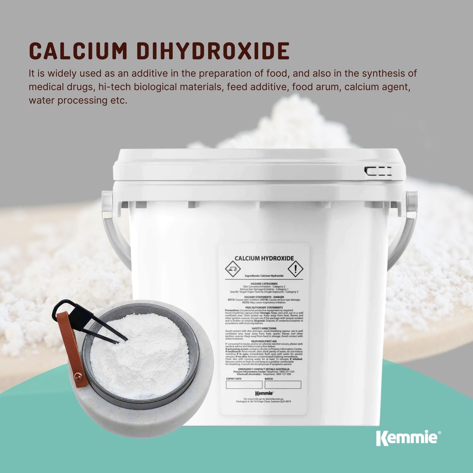 2.5kg Calcium Hydroxide Powder Tub Food Grade FCC Hydrated Slaked Pickling Lime-4