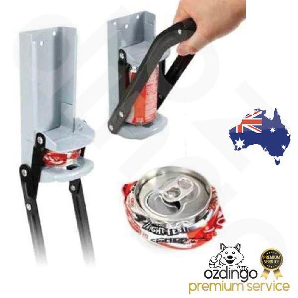 2x Aluminium Can Crusher - 16oz Beer Soda Smasher - Wall Mounted Bottle Opener-1