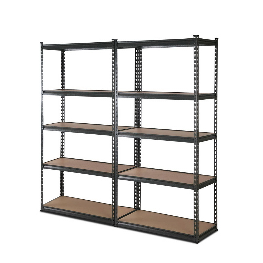 2x1.8M 5-Shelves Steel Warehouse Shelving Racking Garage Storage Rack Grey-0