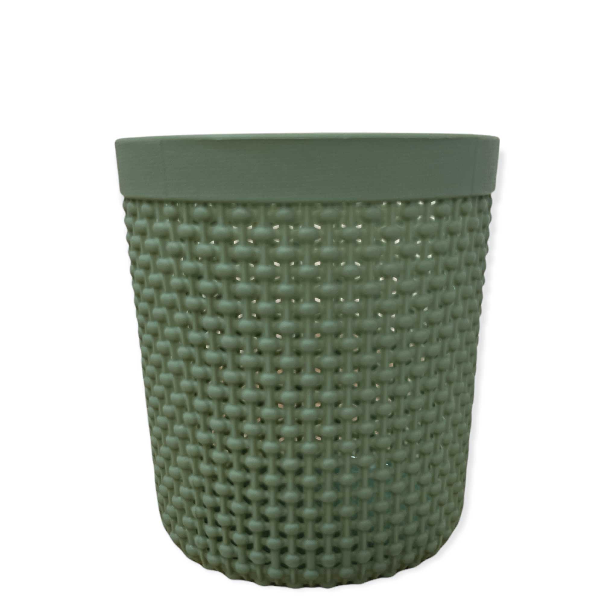 3 Pack Berlin Pen Holder Basket Round Small Plastic Woven Storage Organiser Pot-2