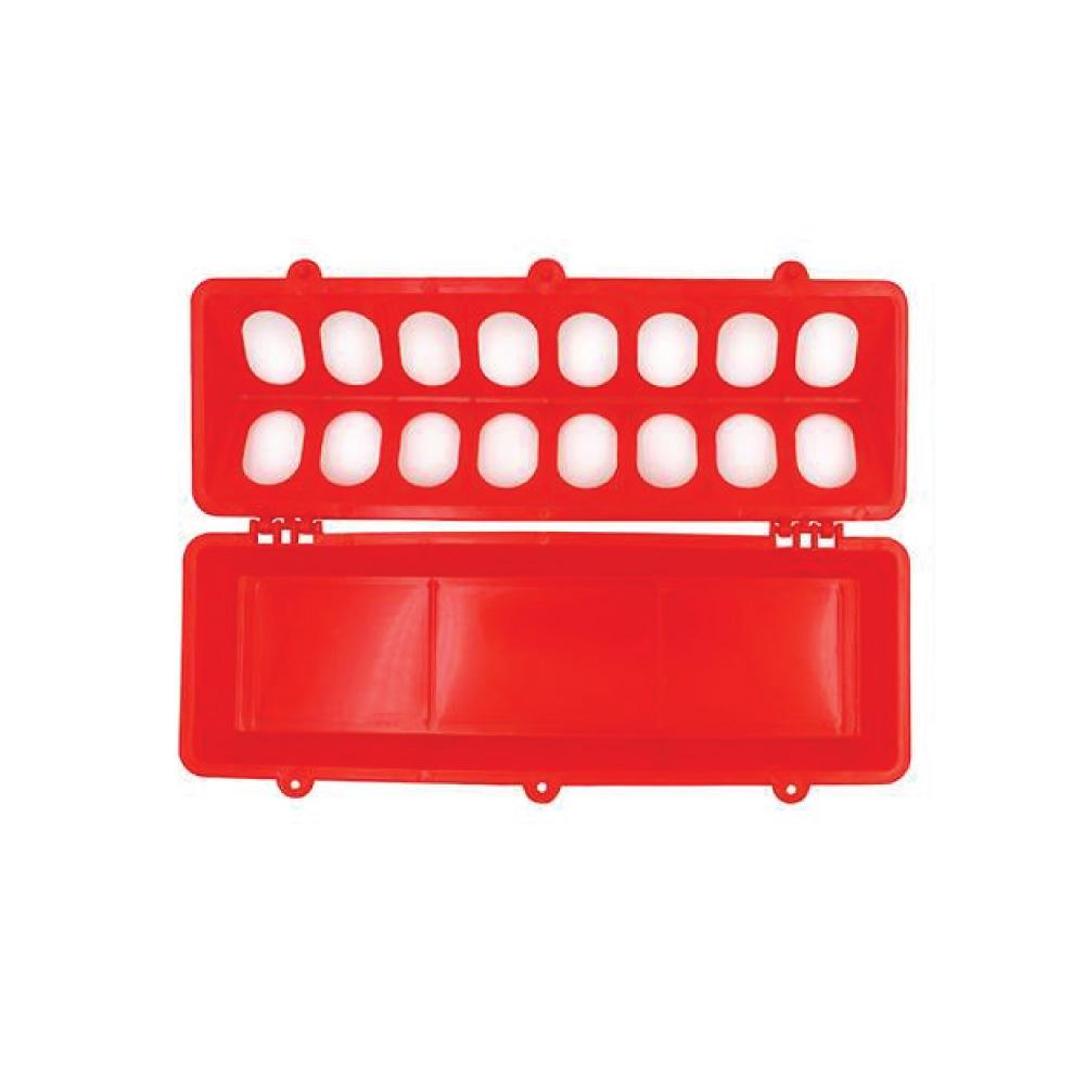 30cm Long Poultry Feeder Feeding Trough Chicken Chick Red Plastic Flip Top Container-3