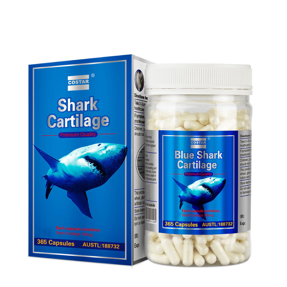 365x 750mg Blue Shark Cartilage Caps Costar Joint Anti Inflammatory Supplement-0