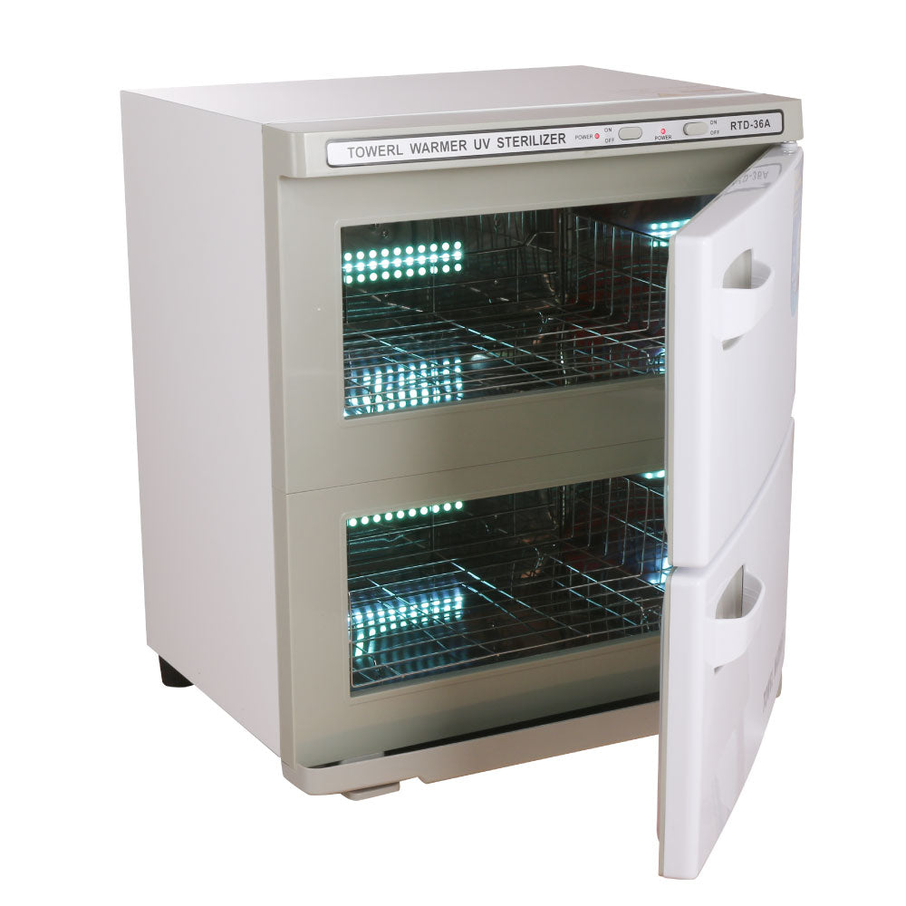 36L White UV Electric Towel Warmer Steriliser Cabinet Beauty Spa Heat Sanitiser-1