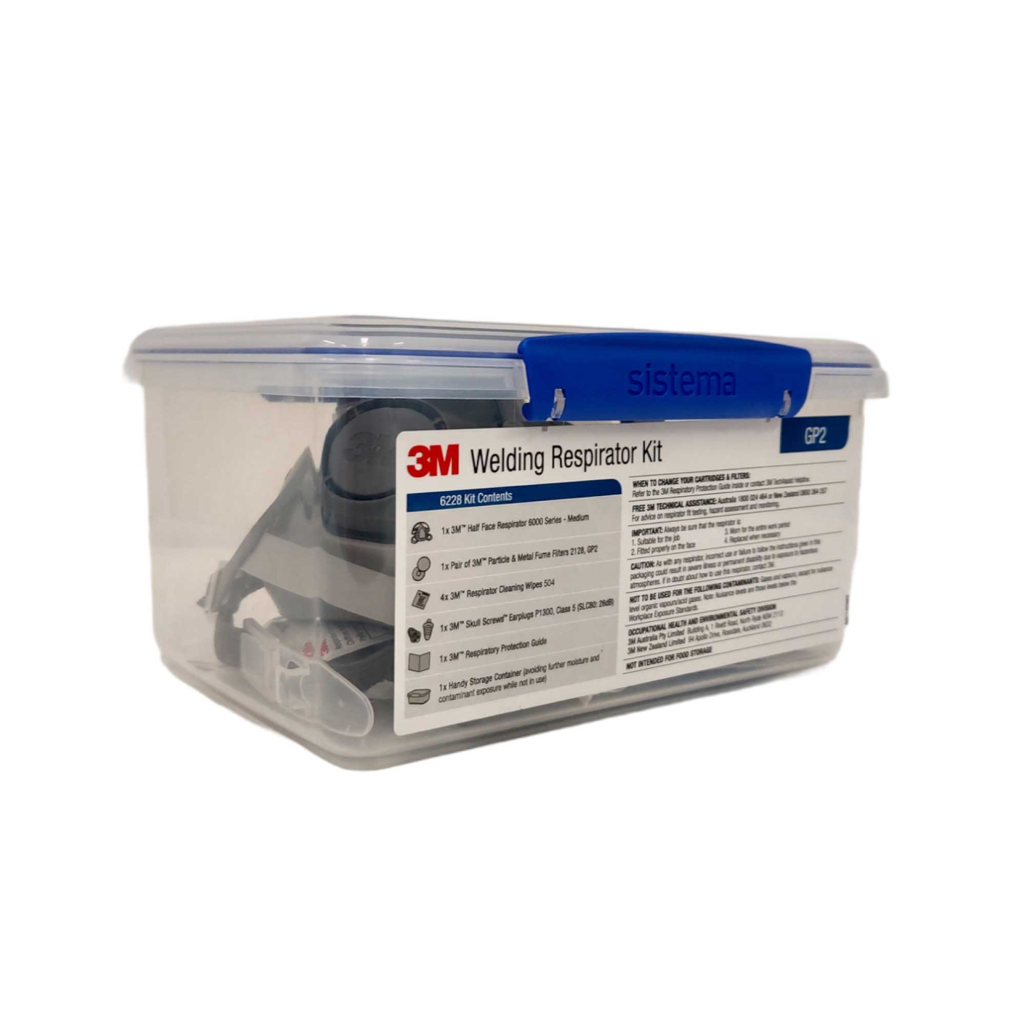 3M Welding Respirator Kit GP2 Filter Reusable Half Face Fume Mask Medium 6000-7